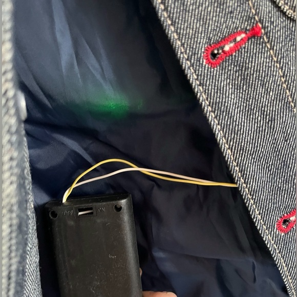 Hostess Pick ☄️💥 Unique Vintage ILLUSIONZ Denim Jacket with Red Cherry Accents - Picture 2 of 11